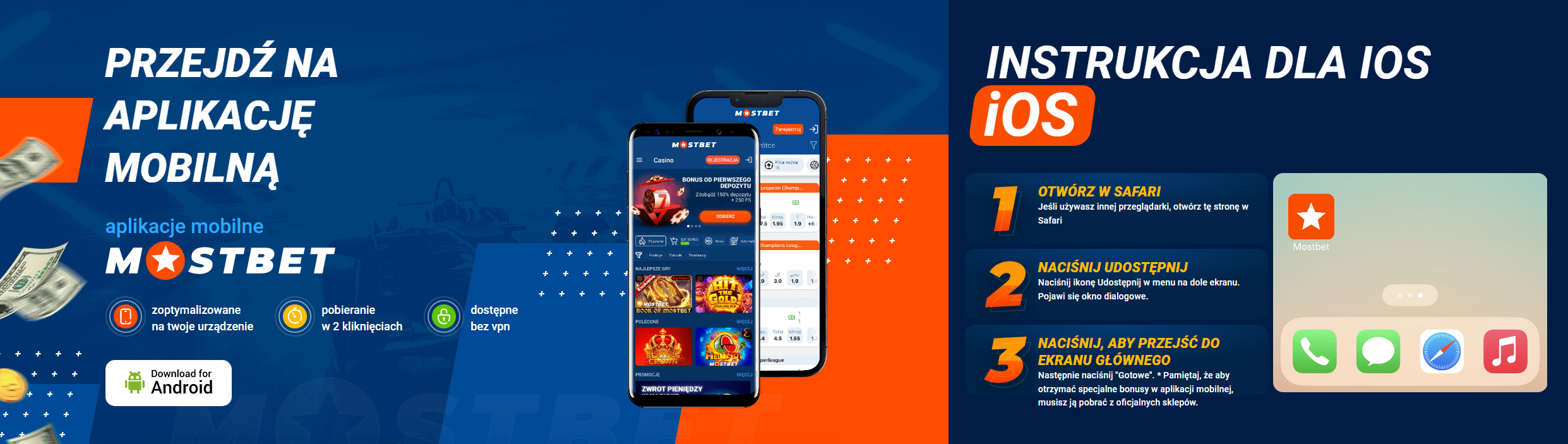 Aplikacja mobilna Mostbet Android iOS