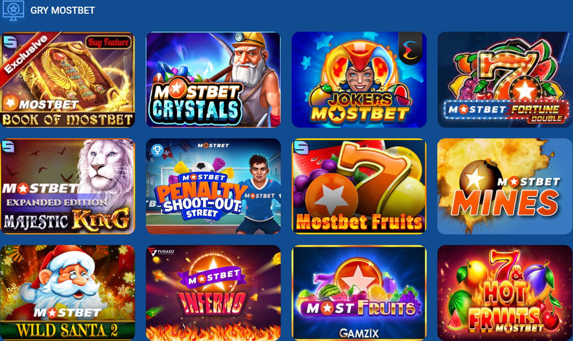 MOSTBET gry Mostbet Casino